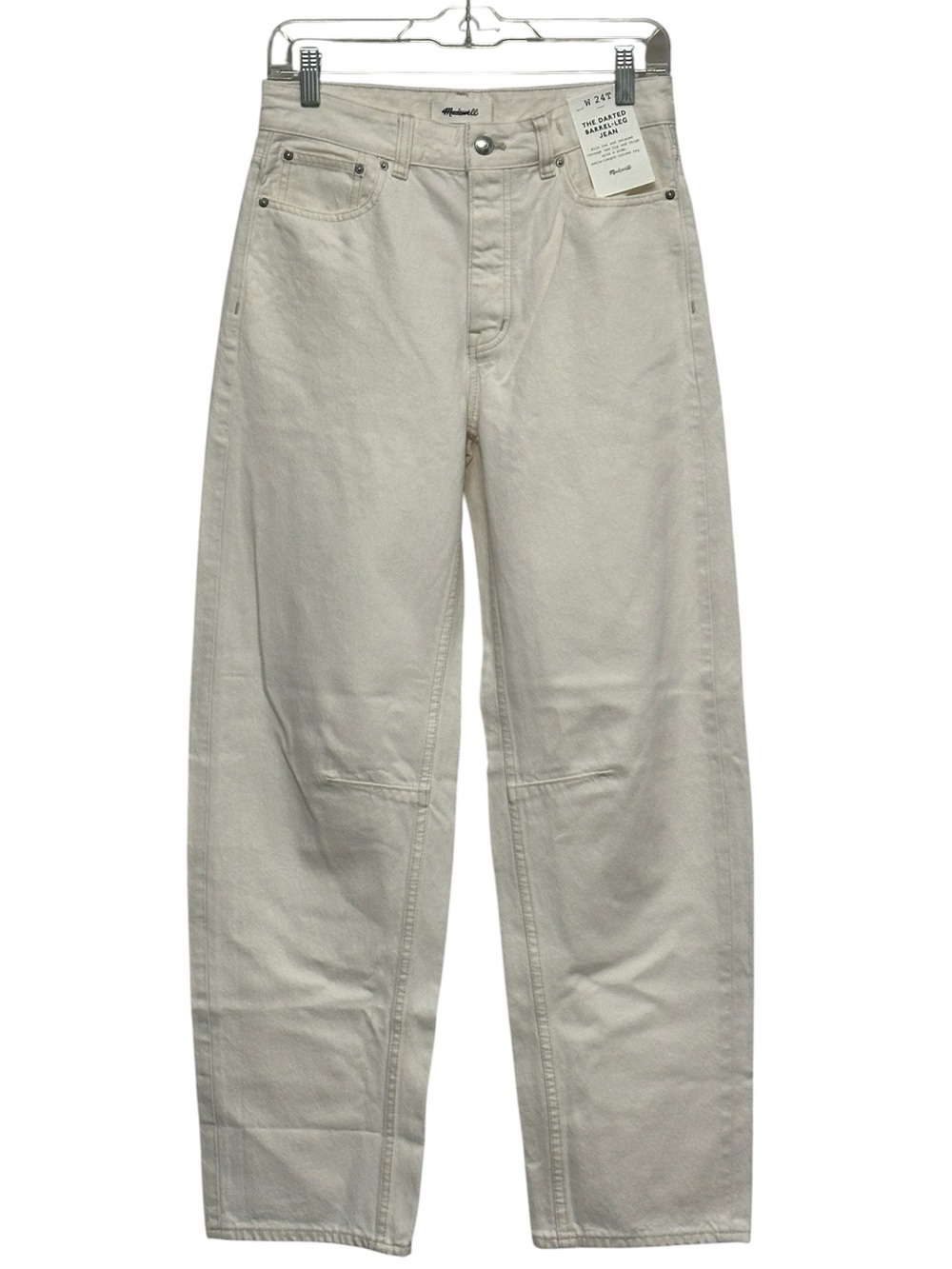 Madewell The Tall Darted Barrel-Leg Jean in Vintage Canvas Rigid Denim Size 24T